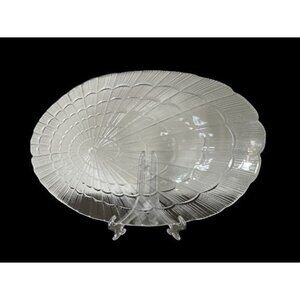 Set of 3 Pasabache Glass Seashell Plates 12" x 9"